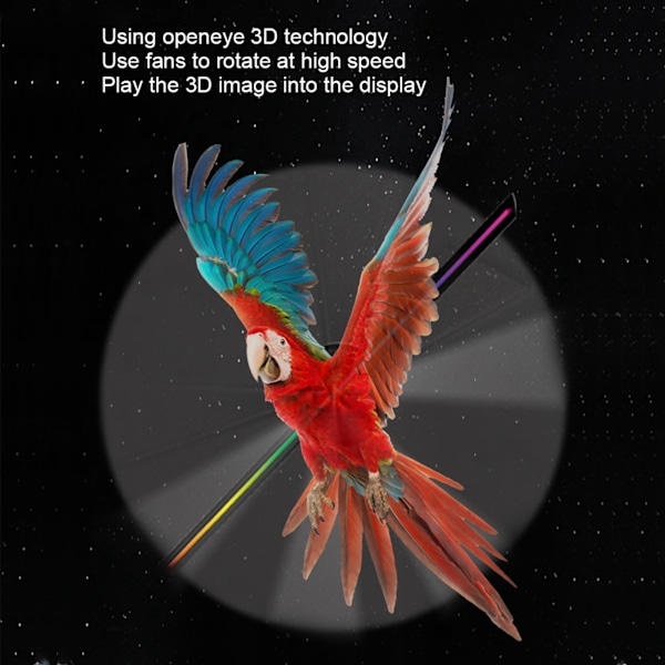 3D Hologram Vifte 224LED 400x400mm WiFi Fjernkontroll 3D Hologram Projektor Reklame Display 100‑240V EU Plugg