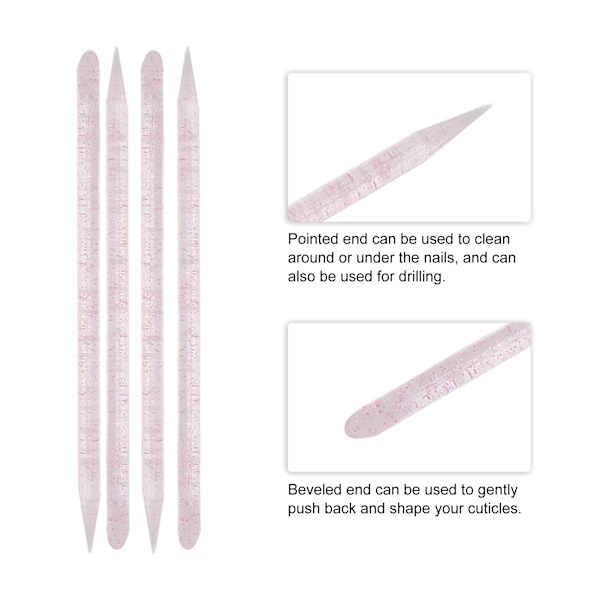 100 st engångs nagelbandsskrapa dubbelsidig nagelband manikyr pedikyrpinnar rosa