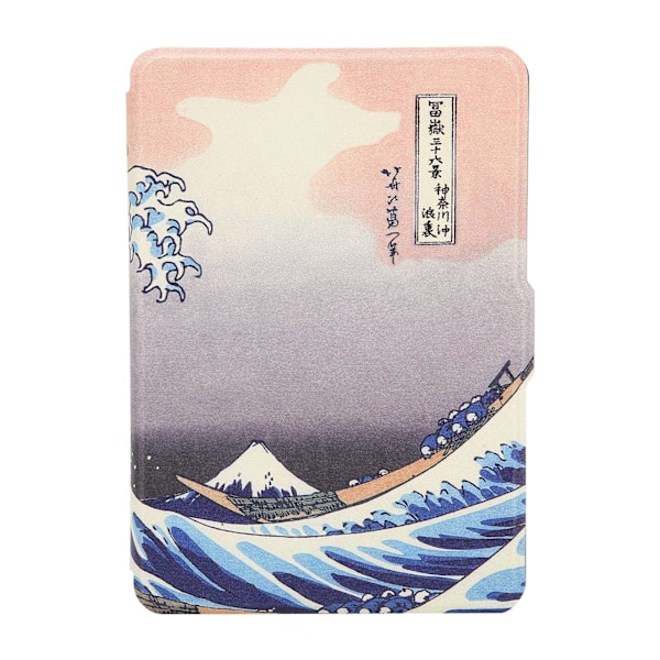 E-bokleserdeksel i malt PU-skinn for Kindle Paperwhite123 E-leser (Kanagawa Surfing)