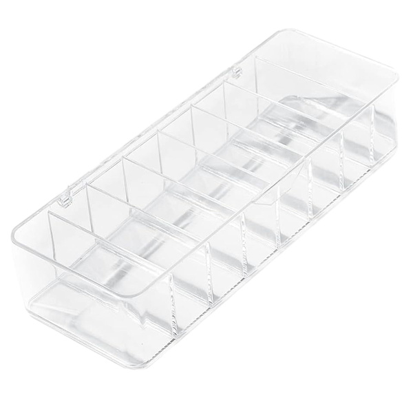 Skrivebords Datakabel Opbevaringsboks Gennemsigtig Opladningskabel Organizer Boks Elektronisk Tilbehør Etui 8 Gitter Basis Transparent Farve