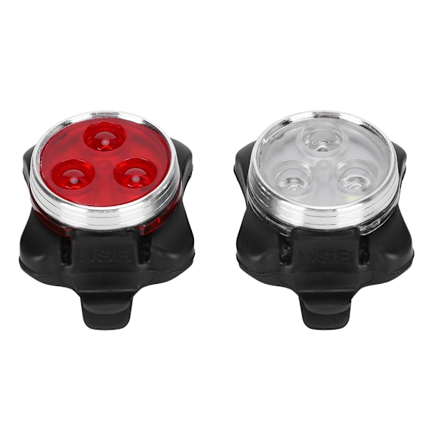 1 par USB oppladbart sykkel baklys vanntett bak LED sykkel