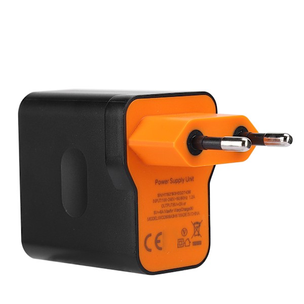 EU 100-240V Telefonladdare Snabbladdningshuvuden med datakabel Max 30W Warp Snabbladdning Strömadapter