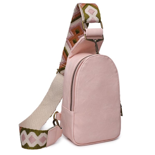 PU Läder Crossbody Sling Bag för Kvinnor Flerfunktionell Bröstväska Utomhus Vandring Resedagryggsäck