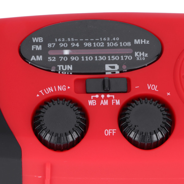 QQT088 ABS Solenergi Nöd Multifunktion Handvev Radio Stöd FM/AM Ficklampa