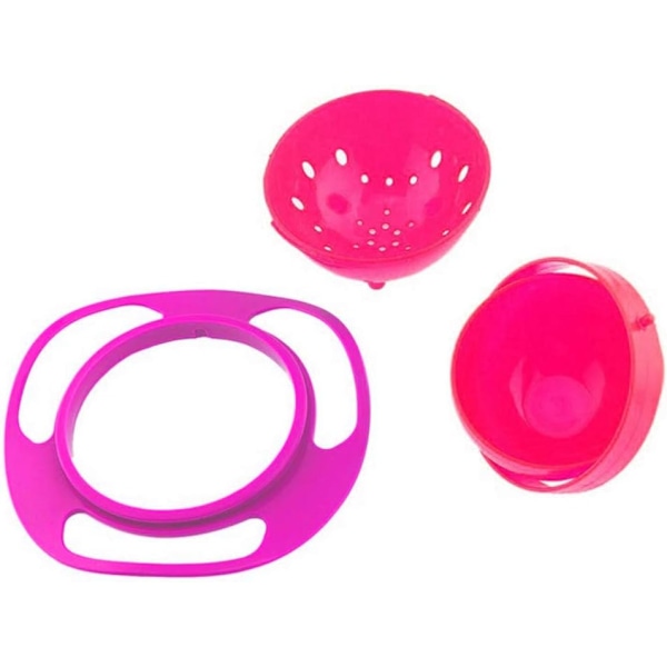 Matning Utan Spill, Gyroformad Design 360 Graders Roterande Skål Med Lock, Premium PP Material Anti-Spill Skål Säkerställer Rena Snacks För Småbarn
