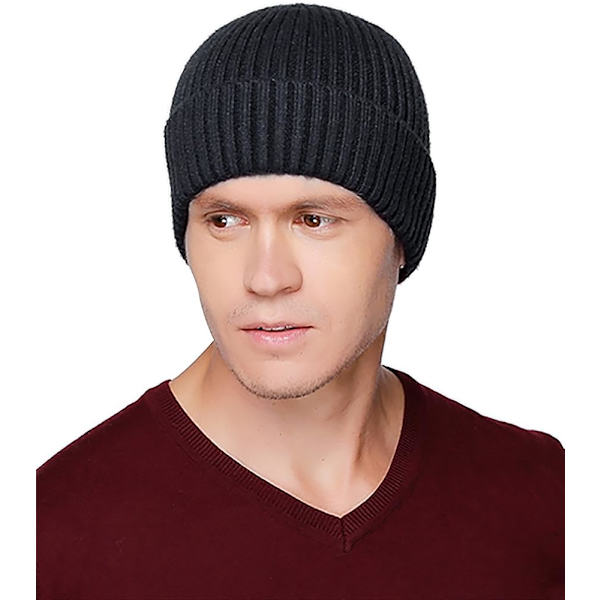 Vinterhatte til mænd Uldstrikkede Slouchy Beanie Hatte Varme Baggy S
