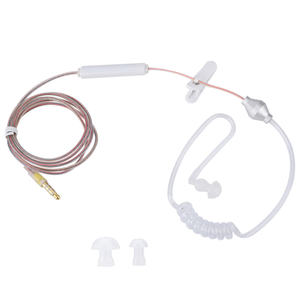 In-ear-headset med luftrörssäkerhetssnäcka med mikrofon för IOS för Android Transparent Single