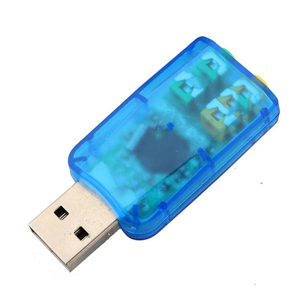 USB 2.0 Virtuell Ekstern Mikrofonhøyttaler 3D 5.1 Kanals Lyd PC Lydkort Adapter