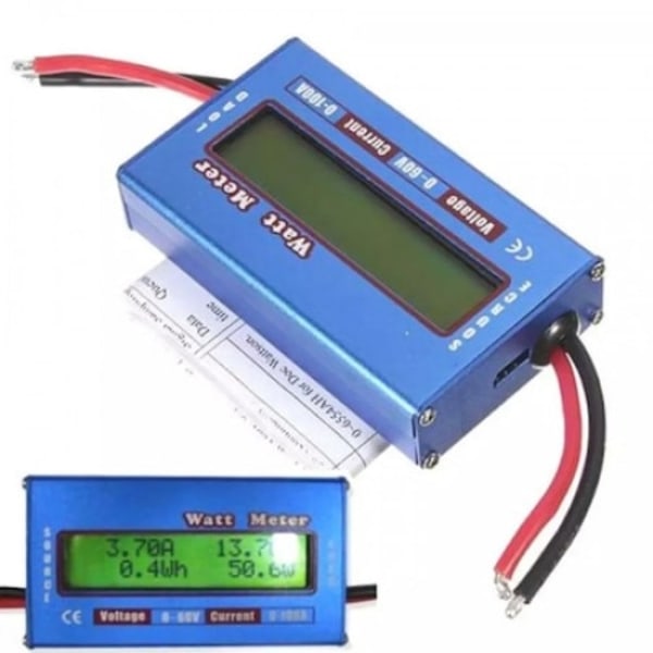 Batteri Wattmätare, Digital LCD-skärm Strömförbrukningsanalysator, Högprecisionsprestandamonitor för Förnybar Energi-proffs