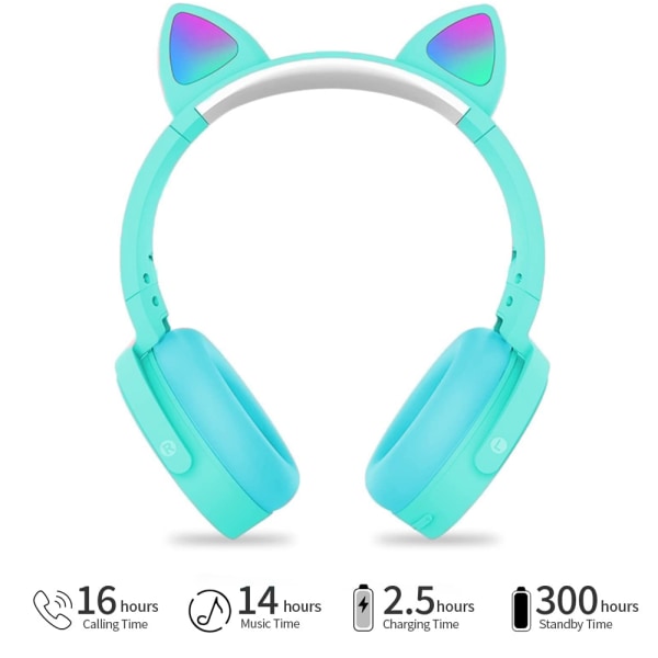 Bluetooth On-Ear hörlurar med popbubblor, färgglad stereo Wi