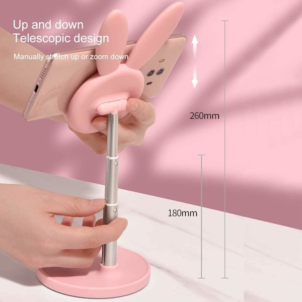 Skrivbordsställ för Telefon, Ergonomisk Design Höjdjusterbar Från 17,8 Till 26,2 cm Vinkeljusterbar Mellan 0-60°, Universell Kompatibilitet Med Enheter