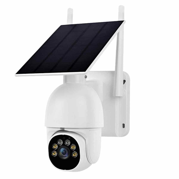 Trådlös solcellssäkerhetskamera, Panorering Tilt Zoom Utomhus Wi-Fi-kamera med fullfärgs mörkerseende, Tvåvägssamtal, Molnlagring för oöverträffad hemsäkerhet