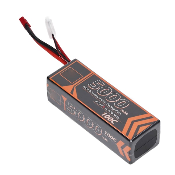 11,1V 5000mAh 100C 3S LiPo-batteri med T-formad röd kontakt, tillbehör för FPV RC Racing Car Quadcopter