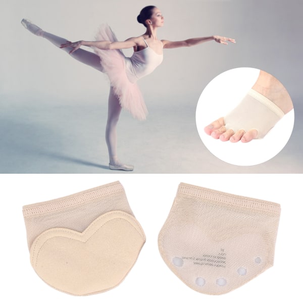 1 par fodrem 5 tæer potepude ballet dans forfod halv beskyttende sko (L)