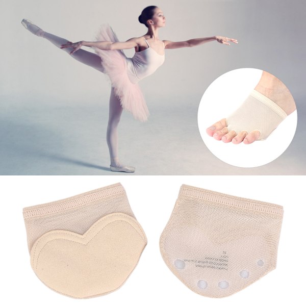 1 pari jalkasormia 5 Toe Paw Pad -baletitanssi etujalka puoli suojakengät (L)