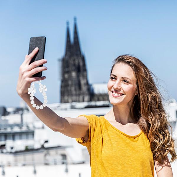 2 st pärlade y2k rosett sprängda pärlade mobiltelefonkedja pärlade dou
