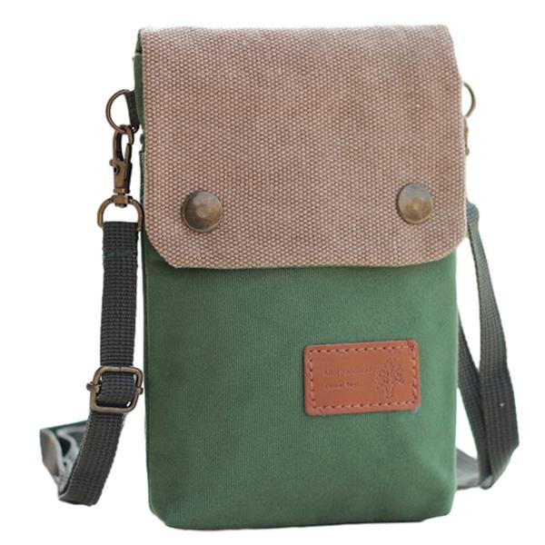 Lærred Lille Flip Crossbody Taske Mobiltelefon Pung til Kvinder Wristlet Tegnebog Taske Møntpung