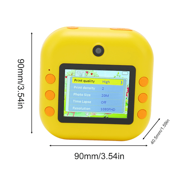 Direkte utskriftskamera 2,4 tommers IPS-skjerm 48MP 1080P video 8x digital zoom termisk utskrift barnas digitale kamera gult
