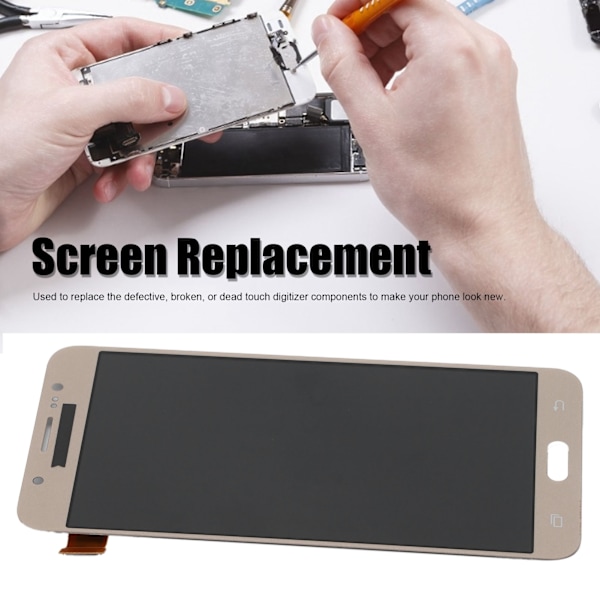 Näytön vaihto LCD-näyttö Kosketusnäytön digitointiyksikön kokoonpano Samsung Galaxy J710Goldille