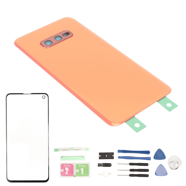 Front Outer Glass Screen og Back Glass Cover Kit til Galaxy S10e Udskiftning Telefon Glass Screen med Pre Installeret Tapes Reparationsværktøjer