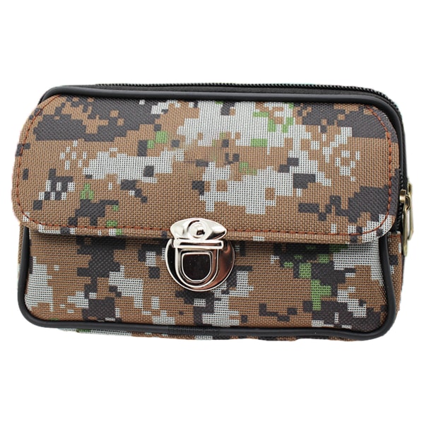 men's camouflage canvas mobile phone Fanny pack with buckle coin purse