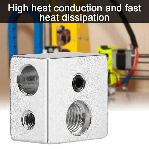 20x20x13mm Aluminium MK10 Extruder Hotend Värmeblock M7 Tråd Heatbreak för 3D-skrivare