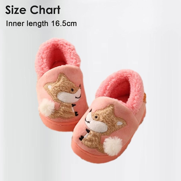 1 par Tofflor för småbarn, Fodrade med päls Varma Slip On Hemtofflor Söta Vintertofflor Halkfria Innetofflor Light Pink 16.5cm