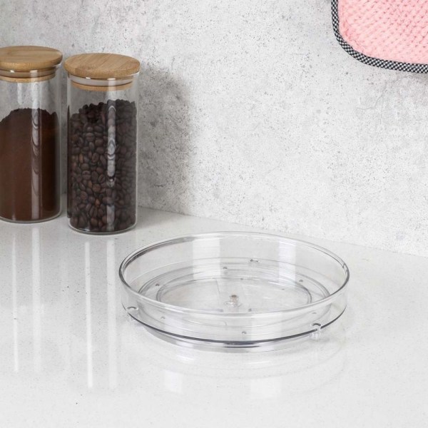 Roterende oppbevaringsstativ transparent