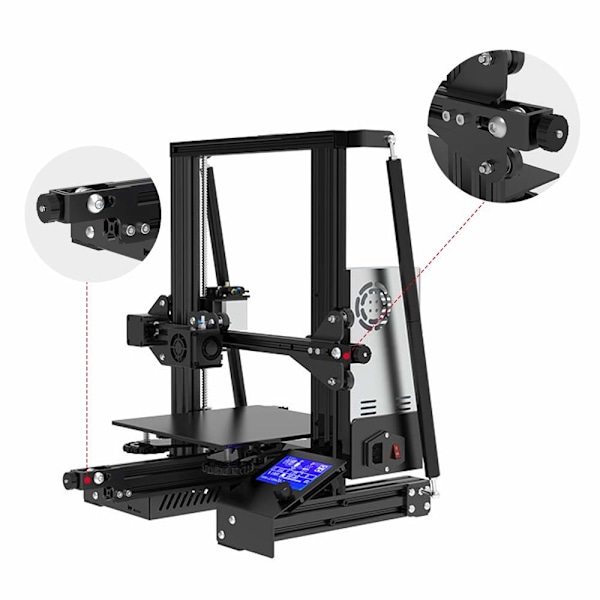 Förbättrad utskriftskvalitet med 3D-skrivaruppgradering, Aluminiumlegering 2040 Y-axel Profil Bältesspännare för Ender 3 och CR10 Modeller
