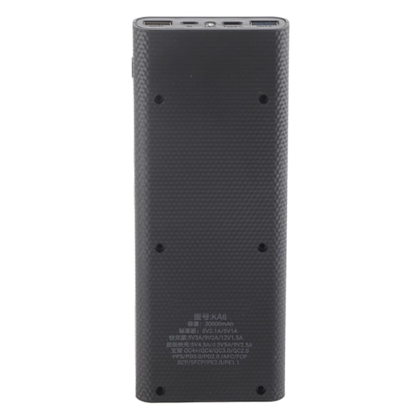 Hurtig opladning version 8x18650 Power Bank Case USB DIY Kit Shell Batteriholder OpladningsboksSort