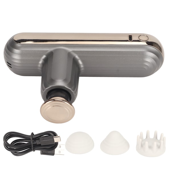 Muskelmassager Låg Ljud 4 Hastigheter Uppladdningsbar Bärbar Djupvävnadsavslappnande Handhållen Massager för Rygg Nacke Kropp Svart