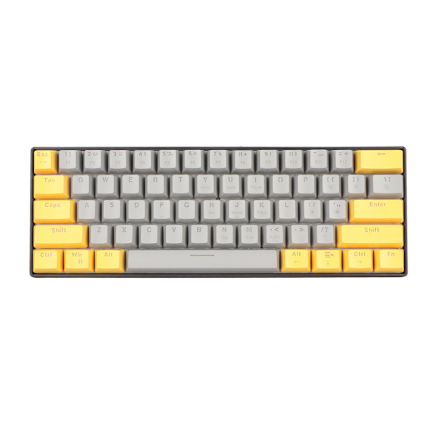61-tasters mekanisk tastatur, bærbar, kompakt 60 % gamingtastatur med LED-bakgrunnsbelysning for Windows PC-bærbar PC