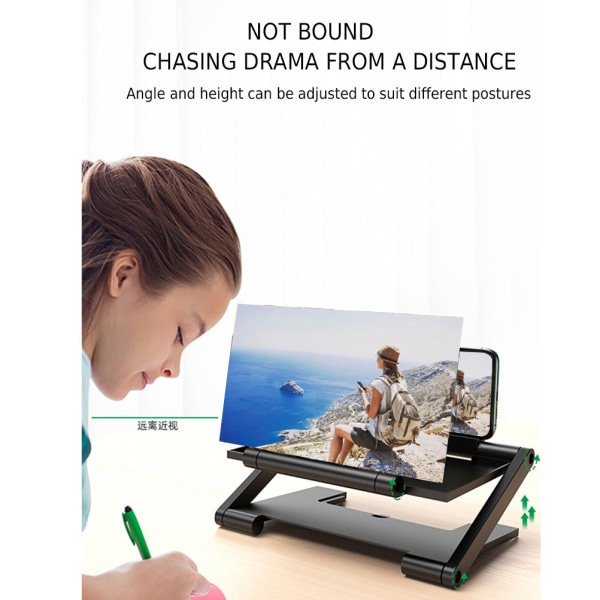 Vikbar skärmförstoringsglas 3D HD Mobiltelefonförstoringsglas Skärm En