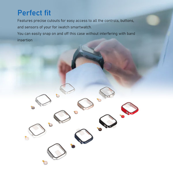 10 stk. klokkeetui profesjonell ultrafint herdet glass skjermbeskyttelsesramme for Iwatch Series SE 2022 6 5 4 SE 44mm