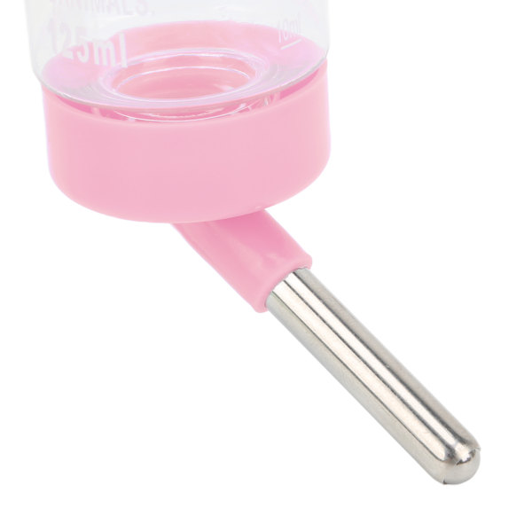 Hamster Vattenflaska Dispenser Automatisk Ingen Dropp Hamster Dricksfontän för SmådjurRosa 125ML