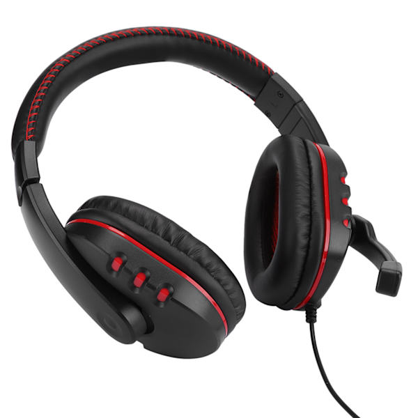 Headset för datorspel med huvudmontering, hög prestanda för PS4 (svart röd)