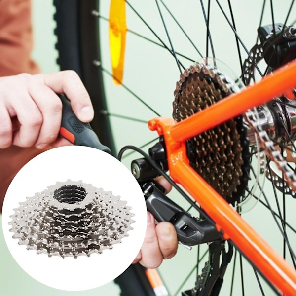 Högpresterande cykelkassett frihjul för elcykel, 7 växlar 32T kompatibel med MTB bakväxel, superlätt stålmaterial, smidig växel