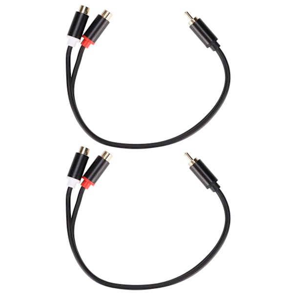 2 kpl RCA-jakokaapeli 1 uros - 2 naaras stereokaiutin kultapinnoitettu RCA Y-sovitinkaapelin HDTV-subwooferille