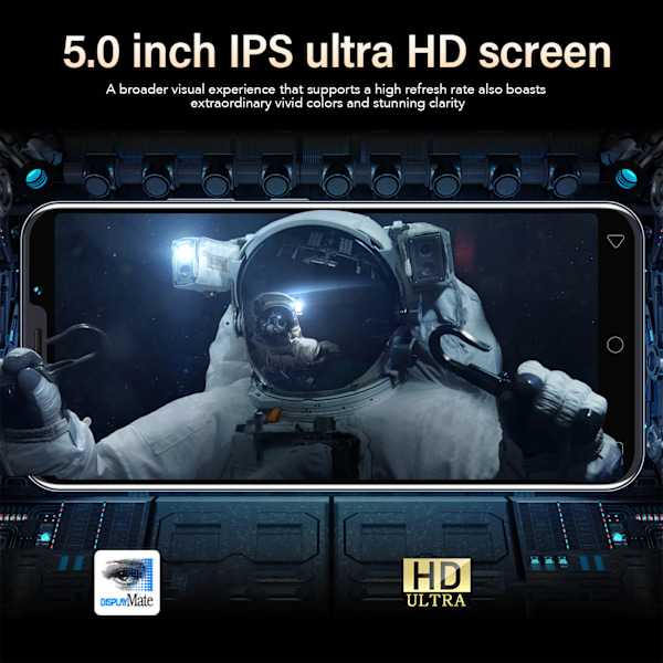 I14 Pro Max 5.0in 3G Smart Phone Face Unlocked Phone 4GB RAM 32GB ROM Dual Cards Dual Standby För Android 10 System 100‑240V Lila