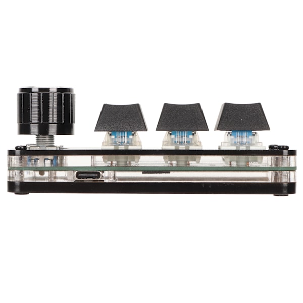 Mini 3-tasters tastatur med knott Tilpasset programmering Hot Swappable Blå bryter Makro mekanisk tastatur for spill