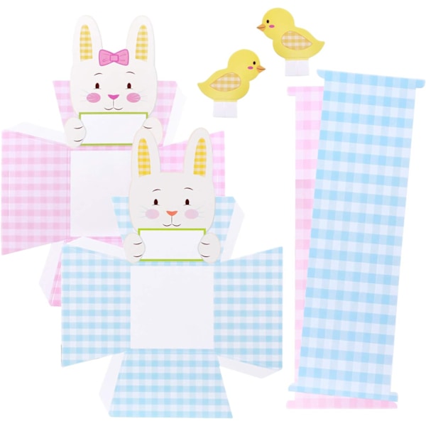 HOWAF 10 DIY Paper Easter Baskets Pääsiäislahjakorit Tytöille Pojille Koristeluun ja Täyttöön Mini Pääsiäismunilla, Makeisilla, Suklaalla tai Pääsiäislahjoilla