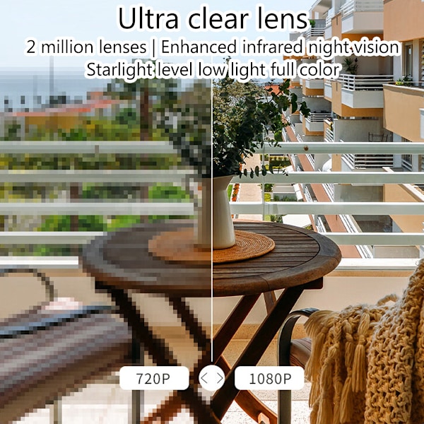 2K Dubbellins Inomhuskamera, 360° Täckning med Panorering-Tilt-Zoom, Realtidsvarningar, Automatisk Människospårning, Färgnattseende, 2-Vägs Ljud,