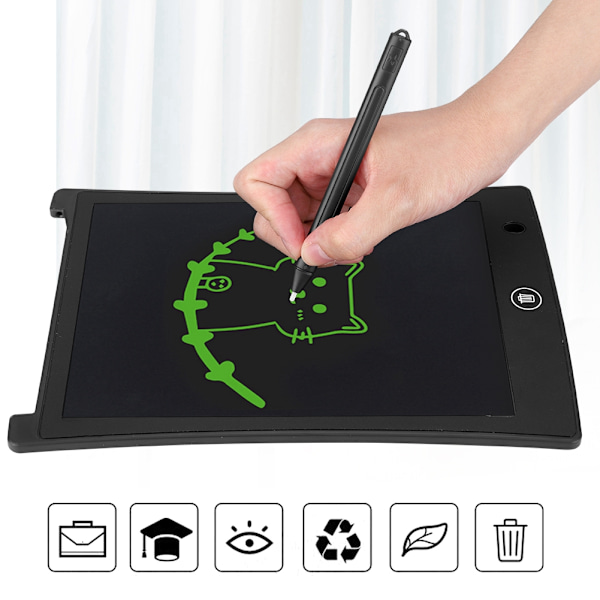 8,5-tums LCD-skärm Handskrift E-Writing Board Skrivande Business Drawing Tablet Memo Svart