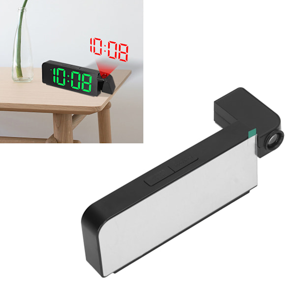 Justerbar Ljusstyrka Väckarklocka Med 180° Takprojektion, Ultra-Tydlig Display Och Batteribackup, Högljudd Alarmprojektorklocka För Alla Tillfällen