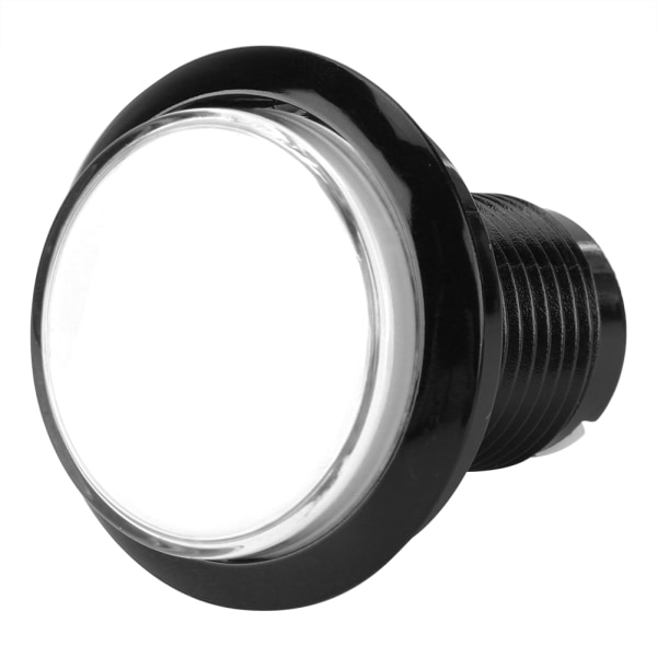 Rund LED-lampe opplyst stor knapp til arkadespill DIY-del (hvit)