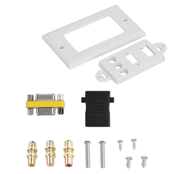 3 i 1 HDMI VGA RCA-portar Multimedia Panel Multi-nivåskydd Multimedia Vägguttag
