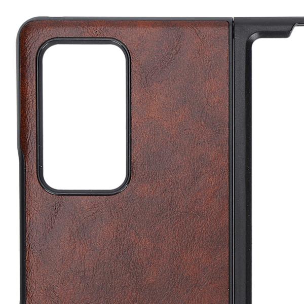 Samsung Galaxy Z Fold 2 -puhelimen nahkainen suojakotelo, suojaava kotelo, putoamissuoja (ruskea)
