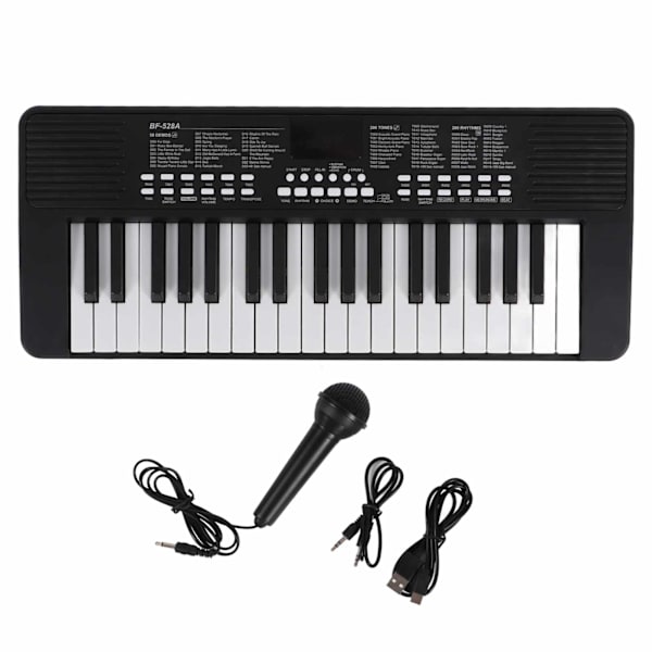 37-tangenters bærbar elektronisk keyboard oppladbar piano med hodetelefonkontakt pedagogisk instrument