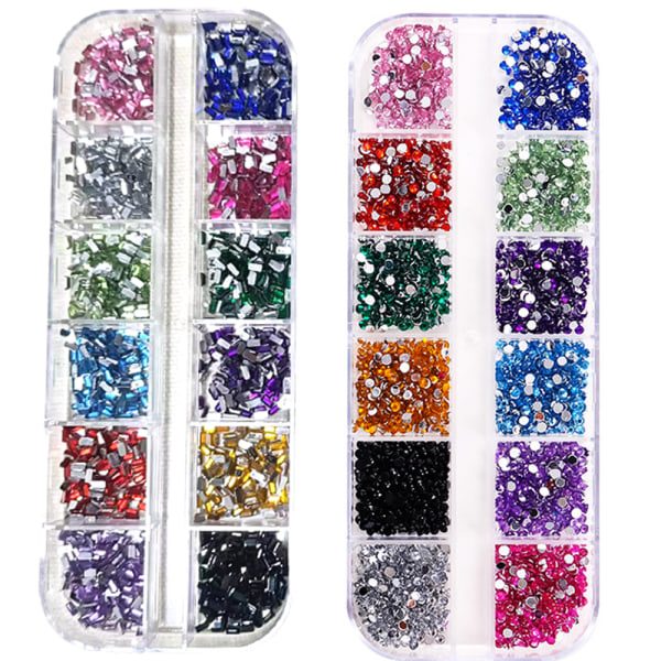 Flatback krystaller Rhinestones Gems for Nails Art Klær