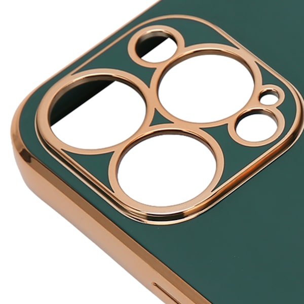 Mobiilipuhelimen kuori ruusukulta sähköpinnoitettu rengaskotelo naisille ultraohut pehmeä TPU-puhelimen kuori iPhone 13 Prolle tummanvihreä